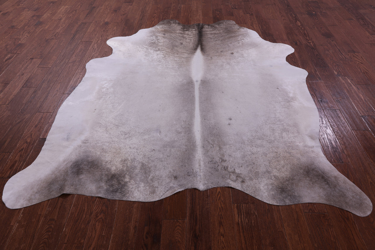 Grey & White Natural Cowhide Rug - XX-Large 7' 8"H x 6' 10"W