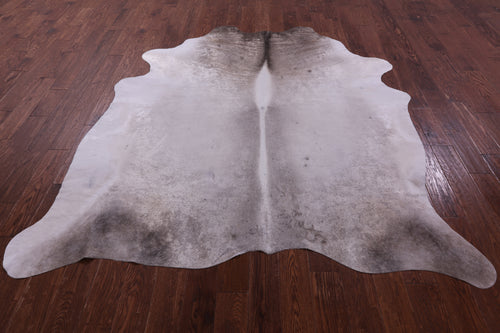 Grey & White Natural Cowhide Rug - XX-Large 7' 8