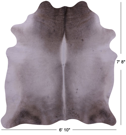 Grey & White Natural Cowhide Rug - XX-Large 7' 8