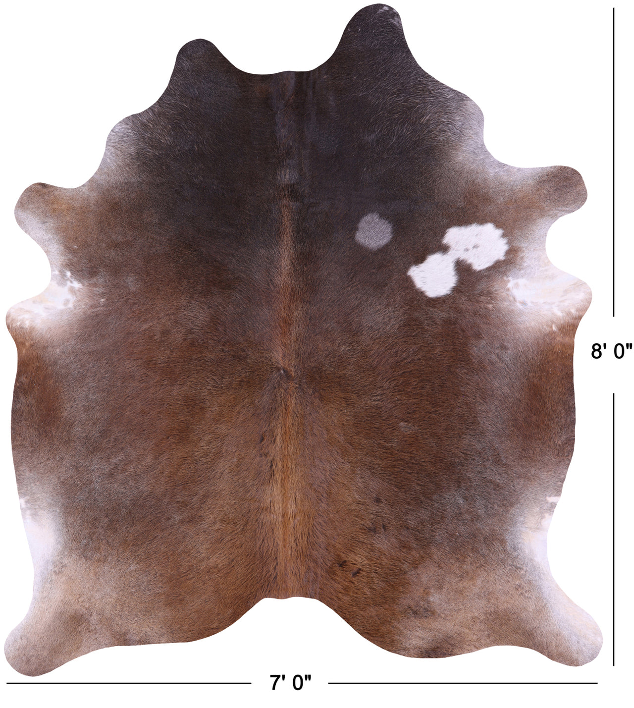 Brown Natural Cowhide Rug - XX-Large 8' 0"H x 7' 0"W