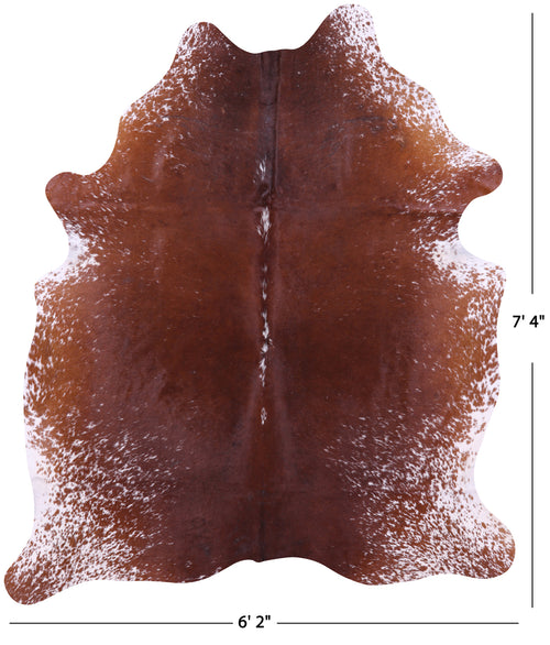Brown Salt & Pepper Natural Cowhide Rug - XX-Large 7' 4
