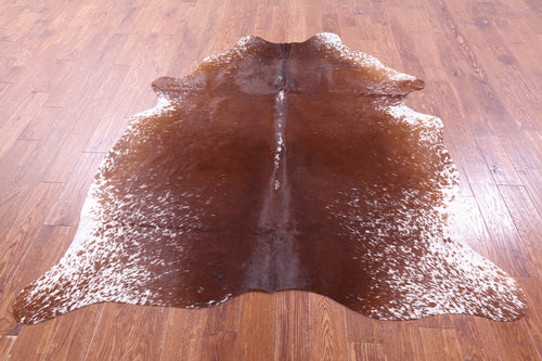 Brown Salt & Pepper Natural Cowhide Rug - XX-Large 7' 4