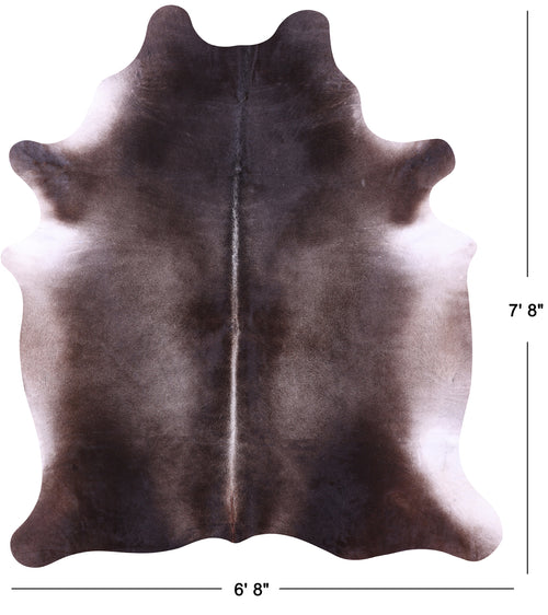 Dark Brown Natural Cowhide Rug - XX-Large 7' 8