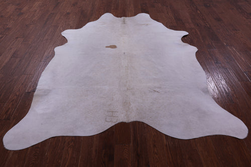 White Natural Cowhide Rug - XX-Large 7' 7