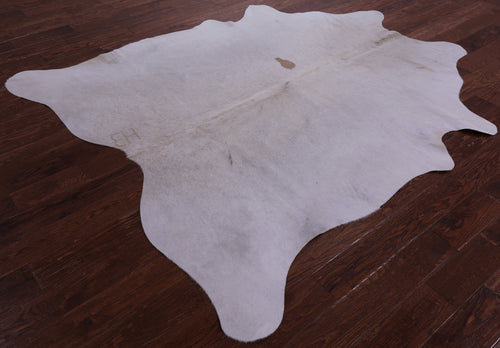 White Natural Cowhide Rug - XX-Large 7' 7