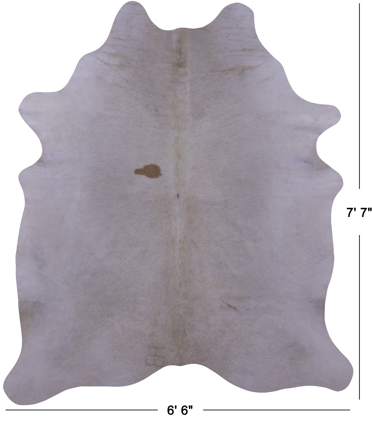 White Natural Cowhide Rug - XX-Large 7' 7"H x 6' 6"W
