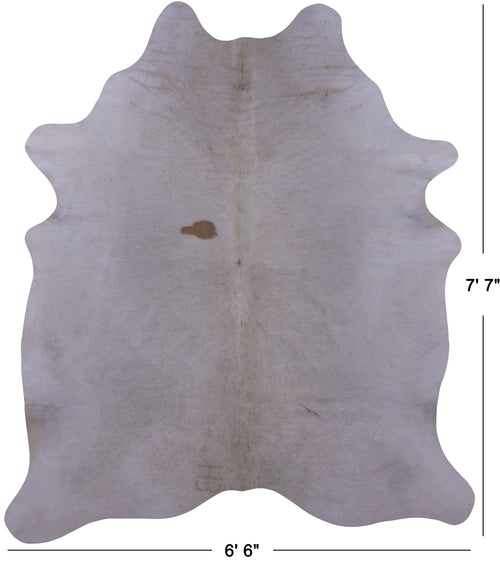 White Natural Cowhide Rug - XX-Large 7' 7