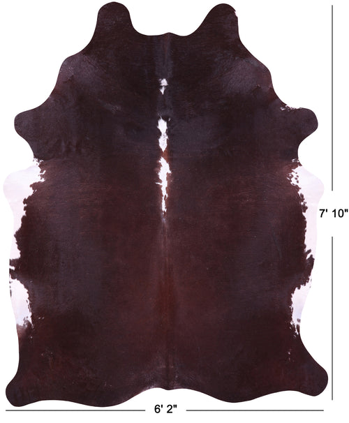 Dark Brown Natural Cowhide Rug - XX-Large 7' 10