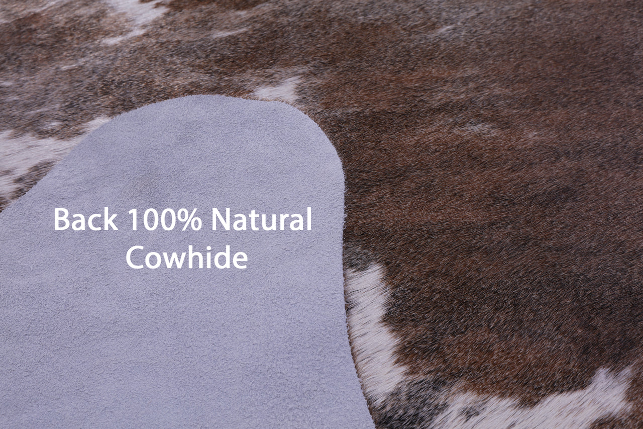 Brown & White Natural Cowhide Rug - XX-Large 8' 0"H x 7' 0"W