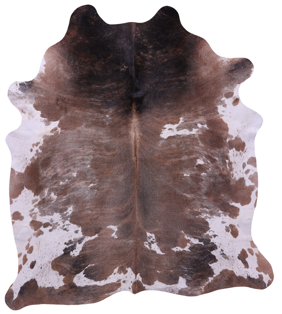 Brown & White Natural Cowhide Rug - XX-Large 8' 0"H x 7' 0"W