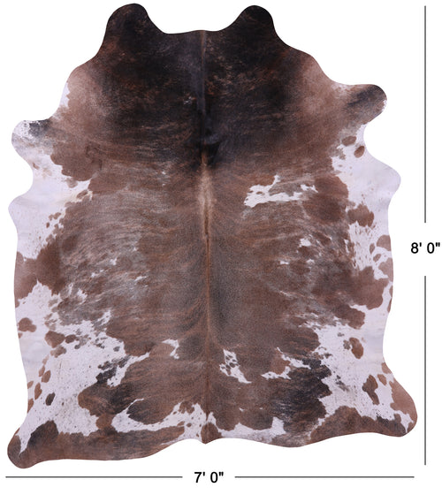 Brown & White Natural Cowhide Rug - XX-Large 8' 0