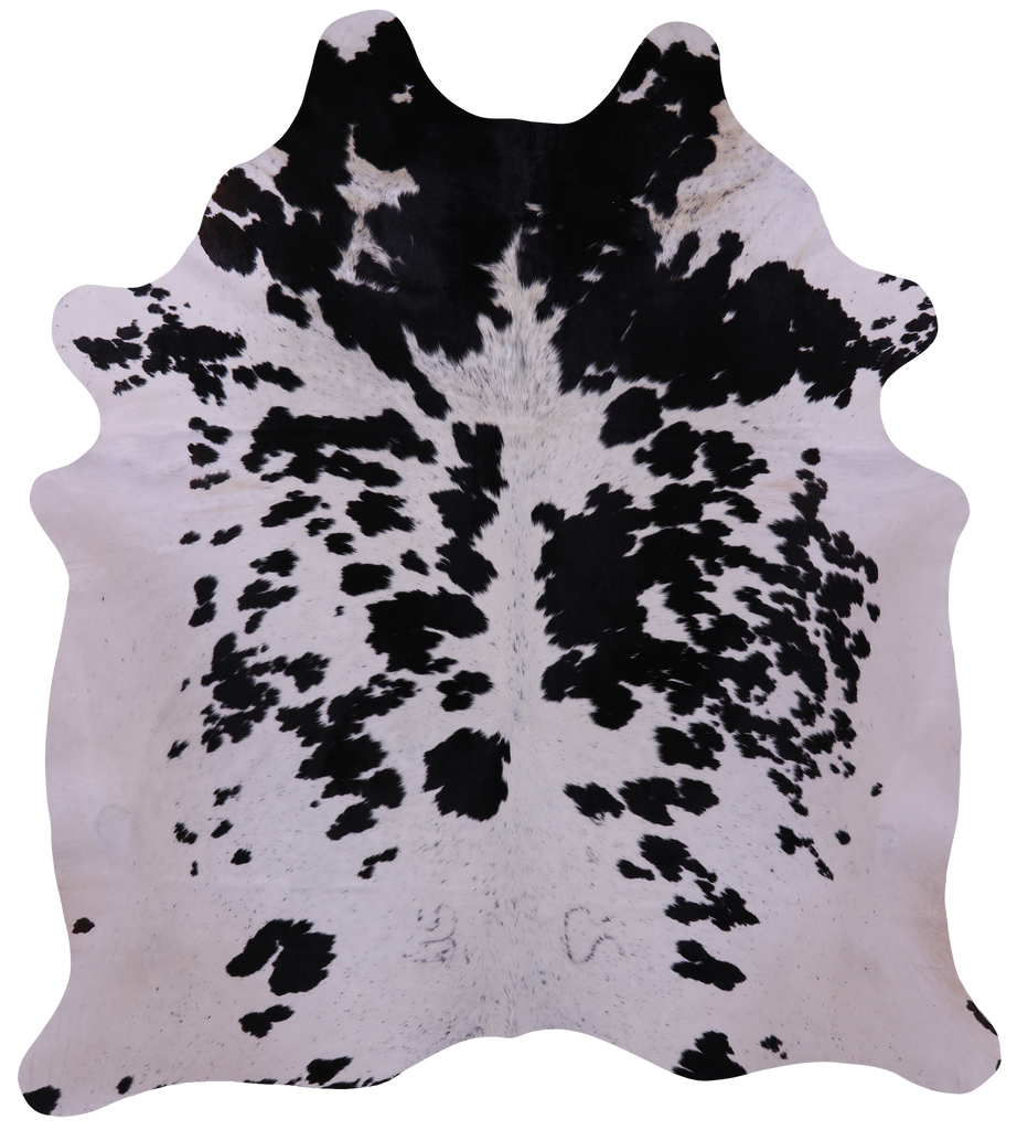 Black & White Natural Cowhide Rug - XX-Large 8' 1"H x 7' 0"W
