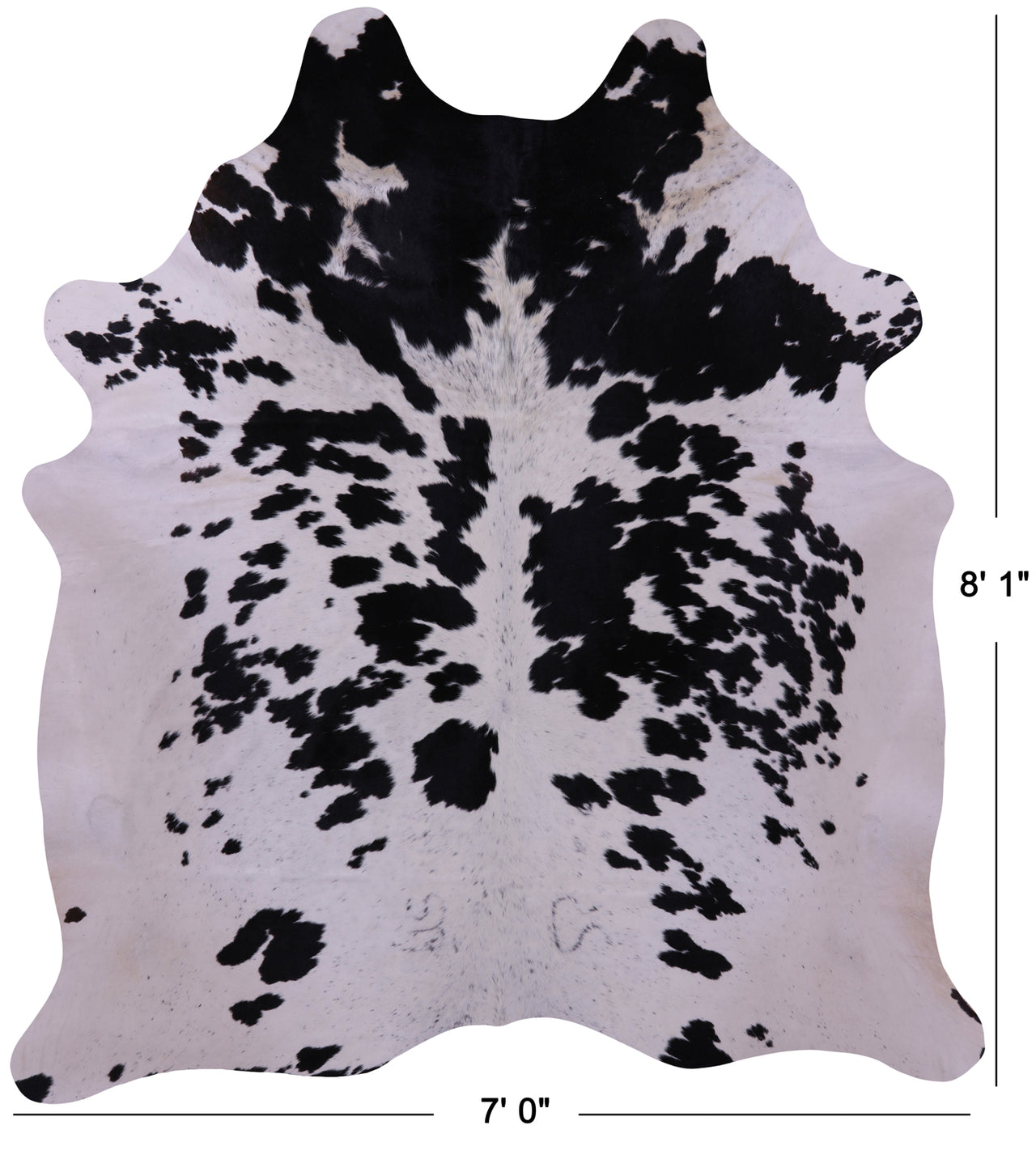 Black & White Natural Cowhide Rug - XX-Large 8' 1"H x 7' 0"W