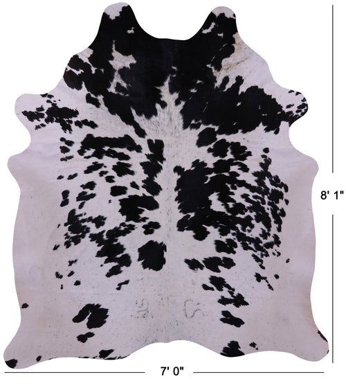 Black & White Natural Cowhide Rug - XX-Large 8' 1
