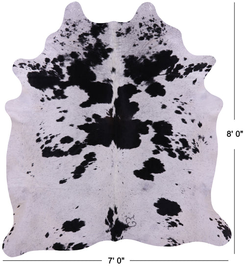 Black Salt & Pepper Natural Cowhide Rug - XX-Large 8' 0