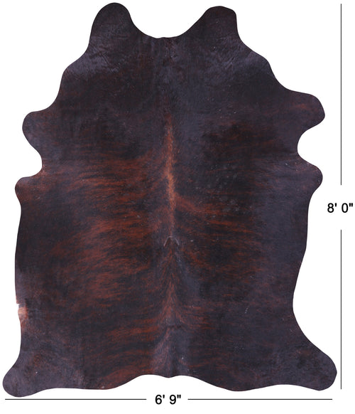 Dark Brindle Natural Cowhide Rug - XX-Large 8' 0