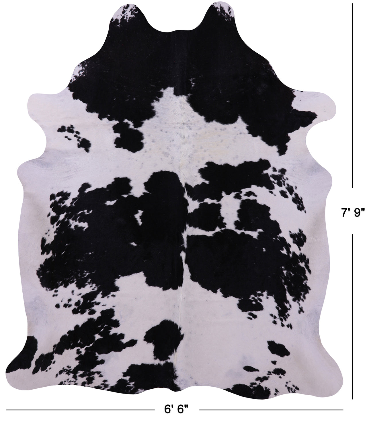 Black & White Natural Cowhide Rug - XX-Large 7' 9"H x 6' 6"W