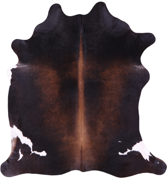 Dark Brown Natural Cowhide Rug - XX-Large 7' 7"H x 7' 0"W