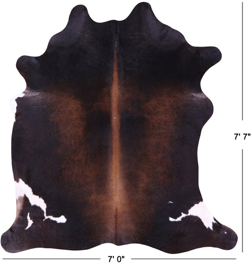 Dark Brown Natural Cowhide Rug - XX-Large 7' 7