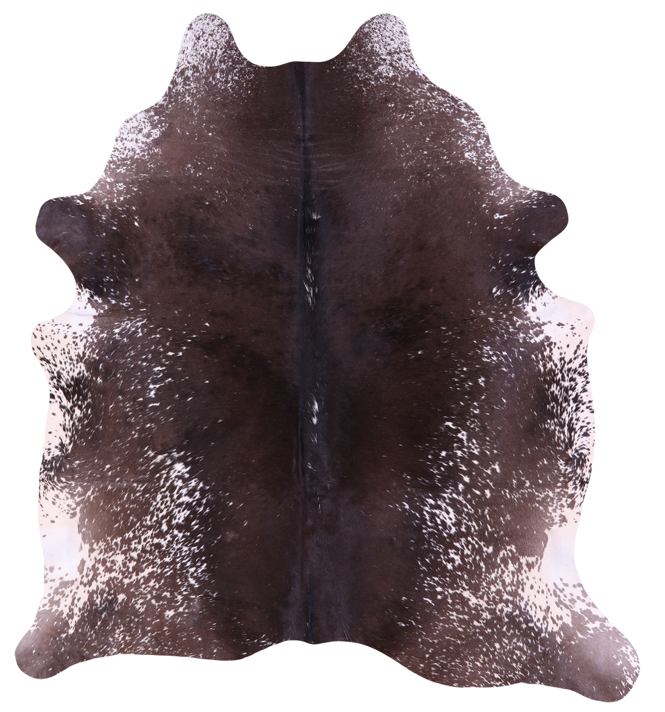 Brown Salt & Pepper Natural Cowhide Rug - XX-Large 7' 6"H x 7' 0"W
