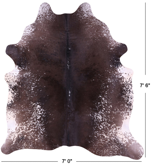 Brown Salt & Pepper Natural Cowhide Rug - XX-Large 7' 6