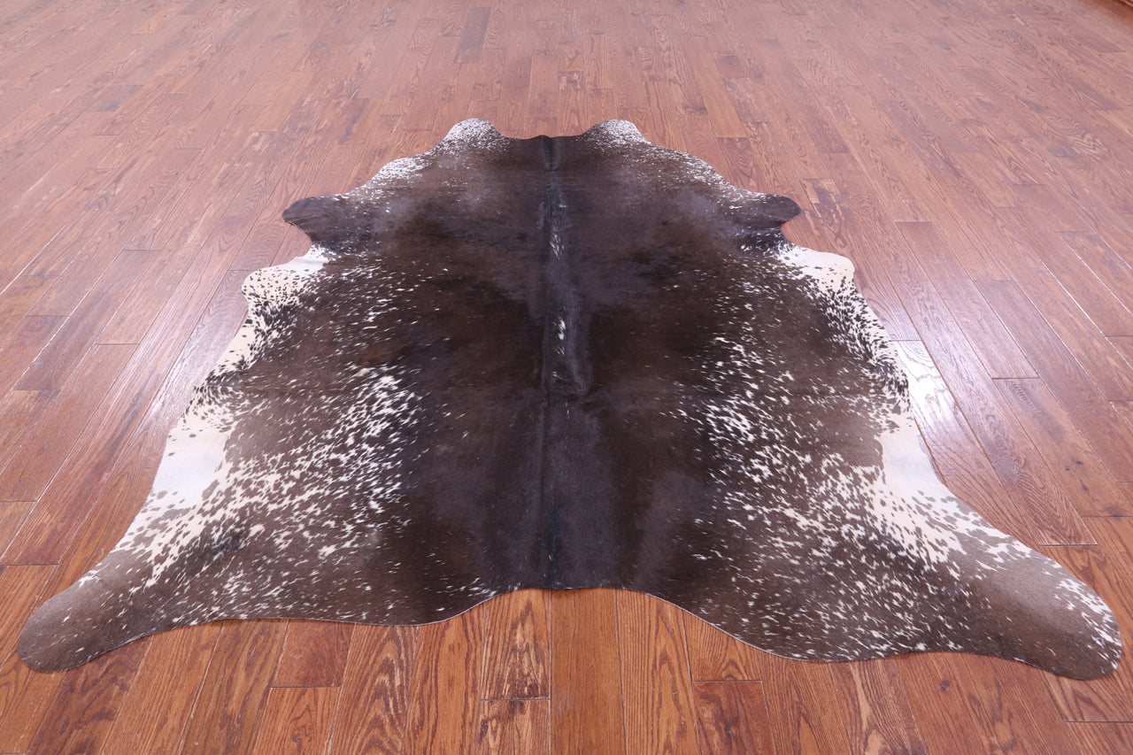 Brown Salt & Pepper Natural Cowhide Rug - XX-Large 7' 6"H x 7' 0"W