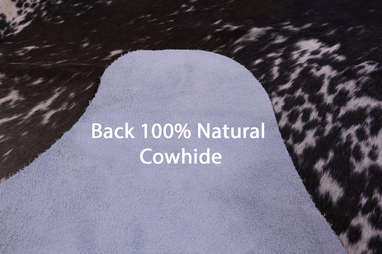 Brown Salt & Pepper Natural Cowhide Rug - XX-Large 7' 6"H x 7' 0"W