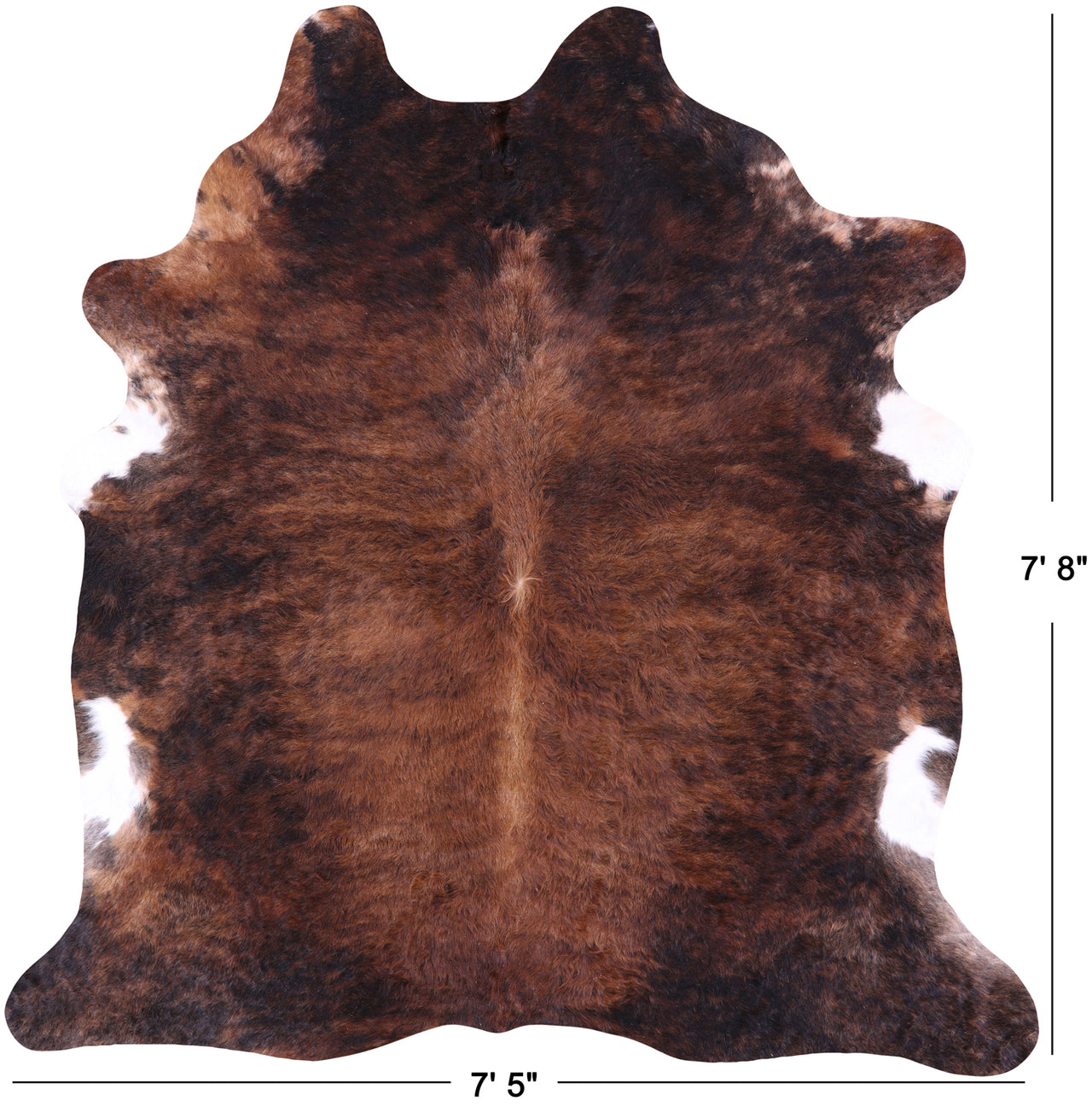 Brown Natural Cowhide Rug - XX-Large 7' 8"H x 7' 5"W