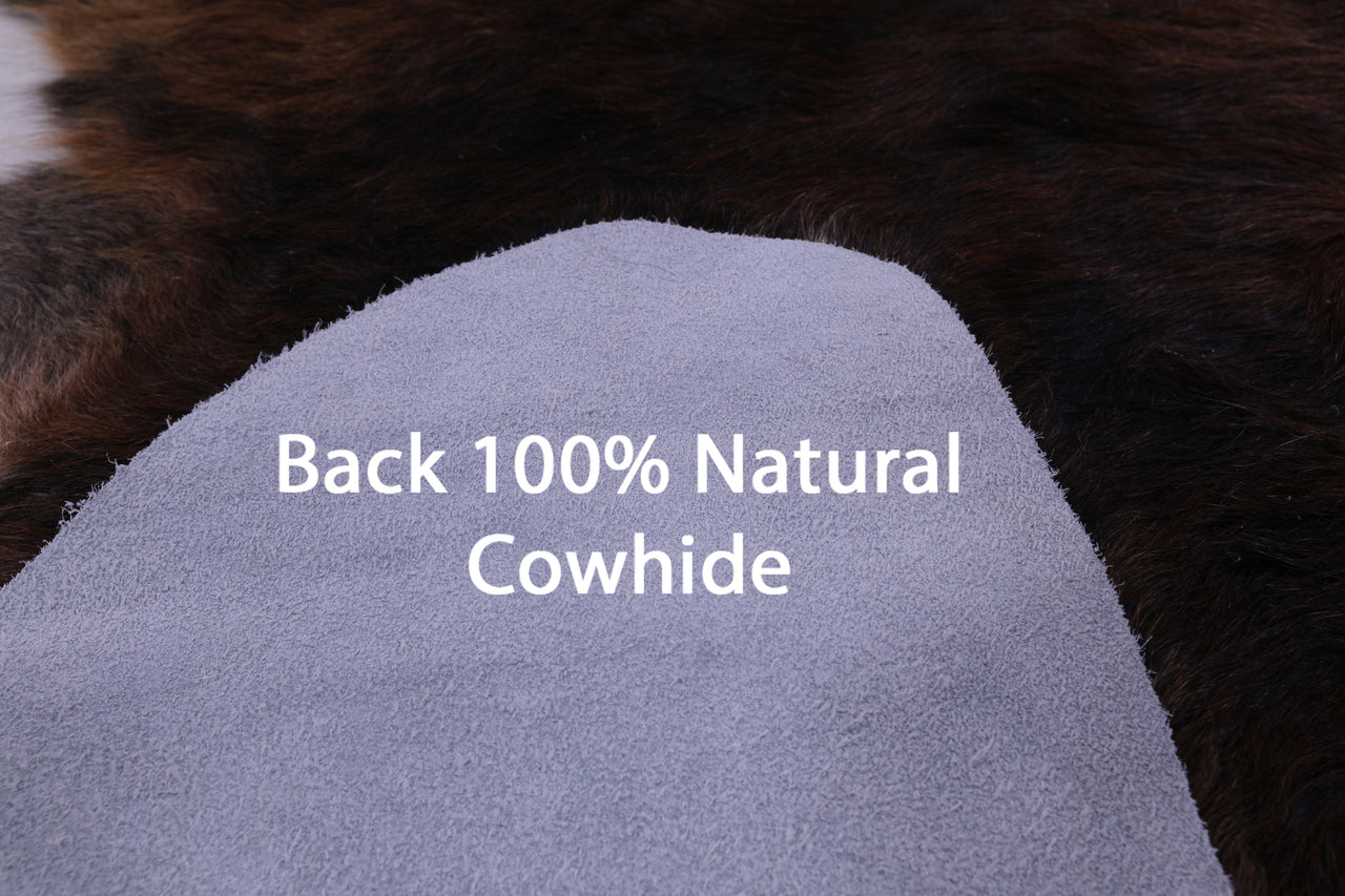 Brown Natural Cowhide Rug - XX-Large 7' 8"H x 7' 5"W