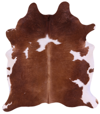 Thumbnail for Brown & White Natural Cowhide Rug - X-Large 7' 0