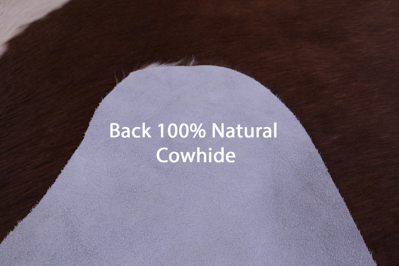Brown & White Natural Cowhide Rug - X-Large 7' 0"H x 6' 0"W