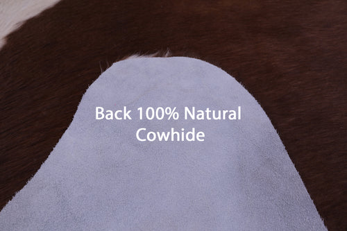 Brown & White Natural Cowhide Rug - X-Large 7' 0
