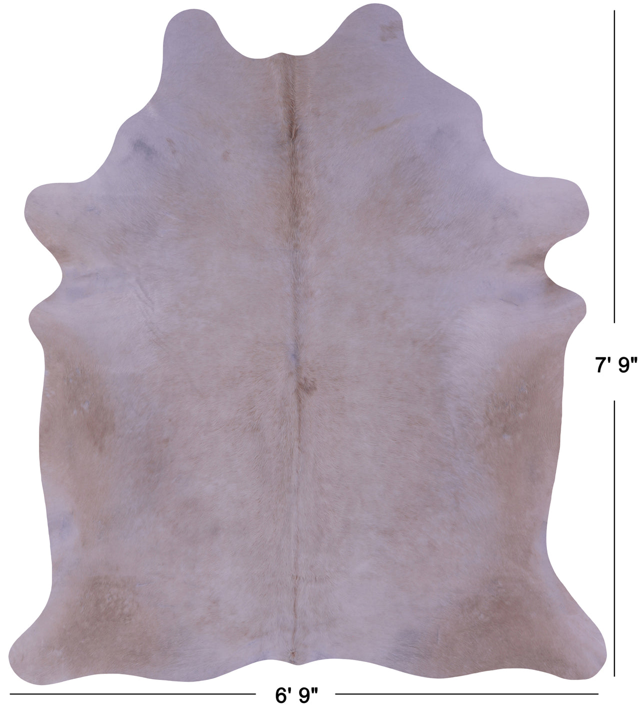 Beige Natural Cowhide Rug - XX-Large 7' 9"H x 6' 9"W