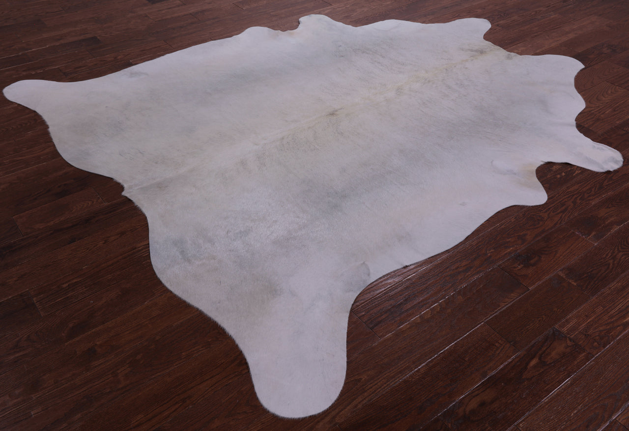 White Natural Cowhide Rug - XX-Large 8' 1"H x 7' 2"W