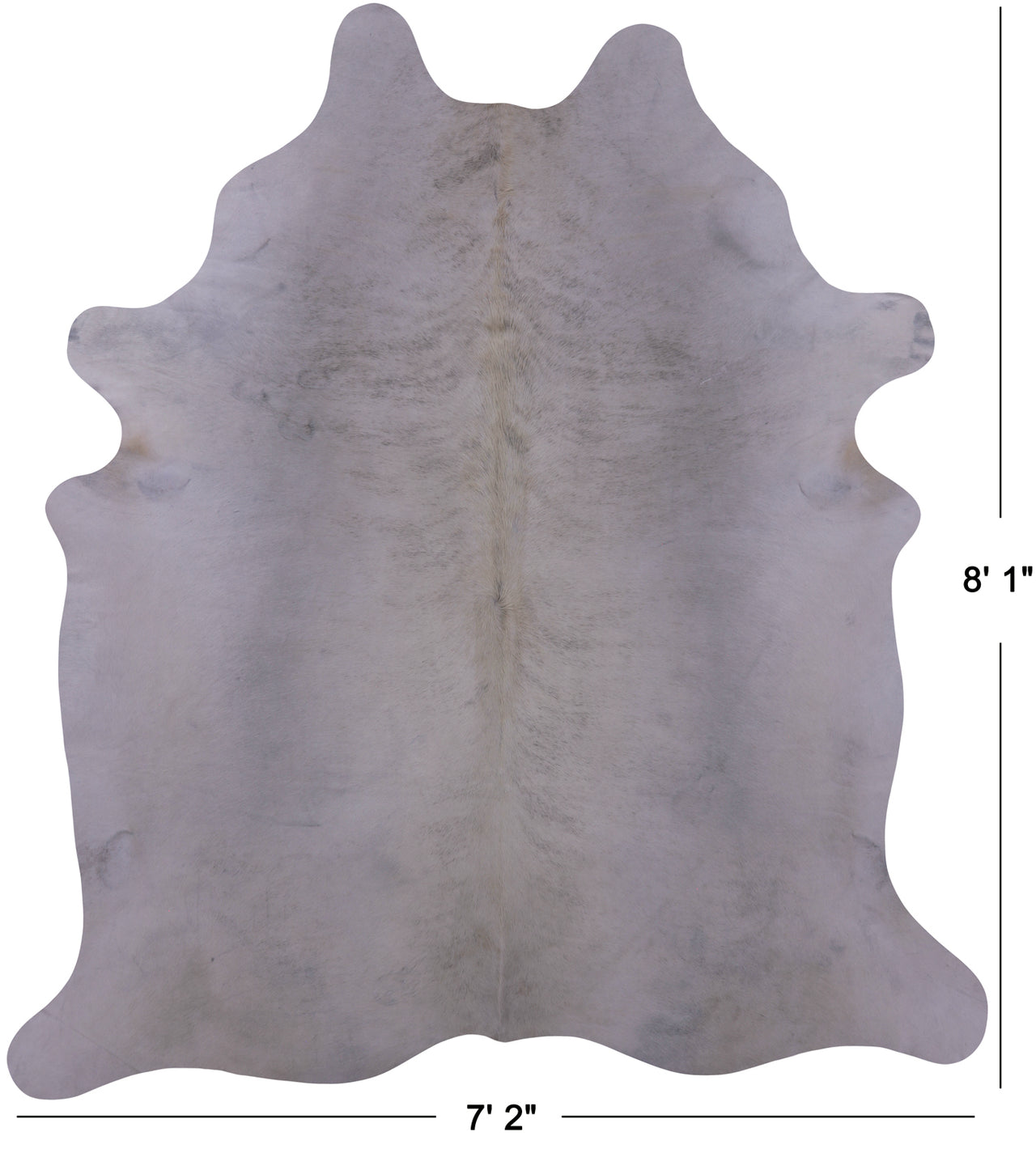 White Natural Cowhide Rug - XX-Large 8' 1"H x 7' 2"W