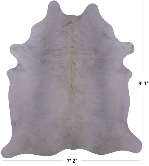 White Natural Cowhide Rug - XX-Large 8' 1