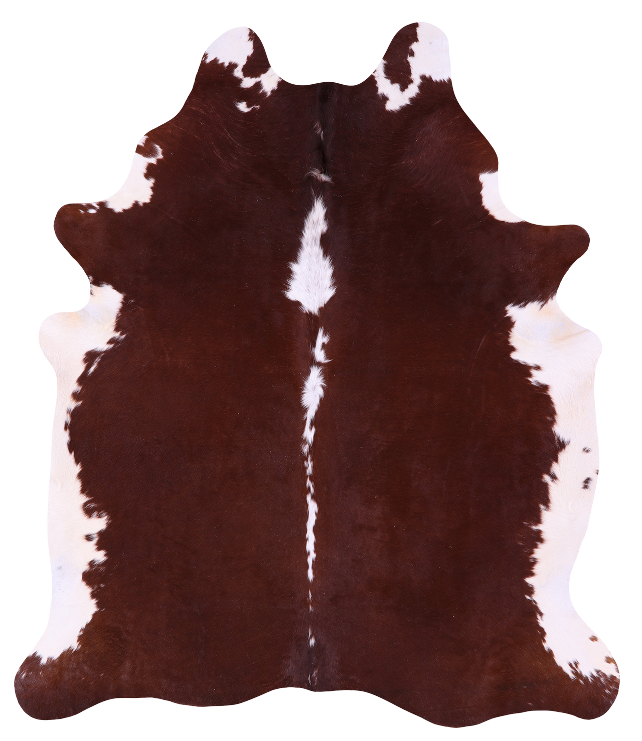 Brown & White Natural Cowhide Rug - XX-Large 7' 6"H x 6' 3"W