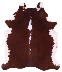 Thumbnail for Brown & White Natural Cowhide Rug - XX-Large 7' 6