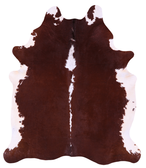 Brown & White Natural Cowhide Rug - XX-Large 7' 6