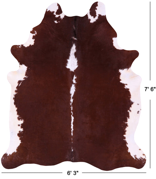 Brown & White Natural Cowhide Rug - XX-Large 7' 6