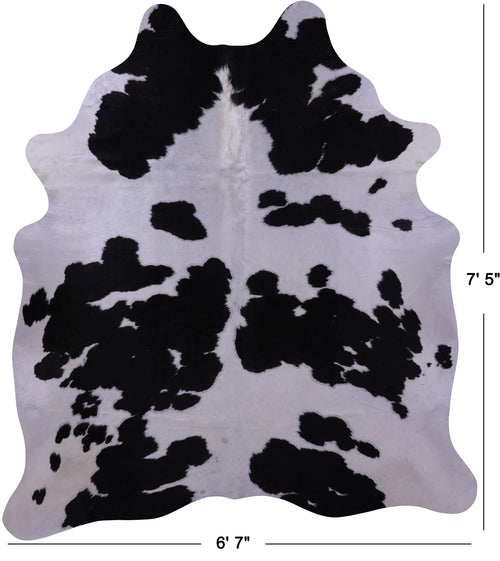 Black & White Natural Cowhide Rug - XX-Large 7' 5