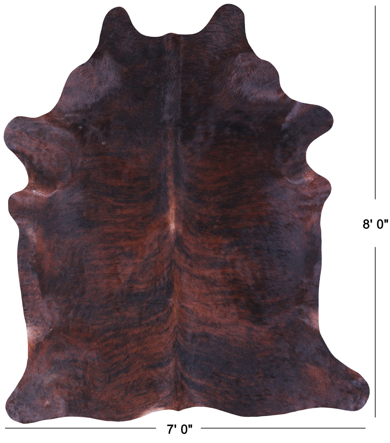 Dark Brindle Natural Cowhide Rug - XX-Large 8' 0"H x 7' 0"W