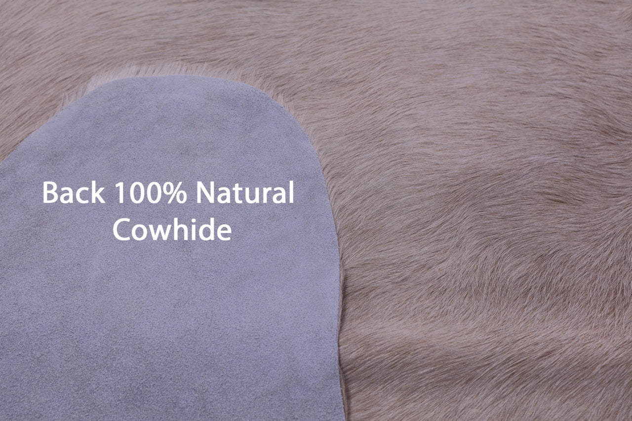 Beige Natural Cowhide Rug - X-Large 6' 9"H x 6' 3"W