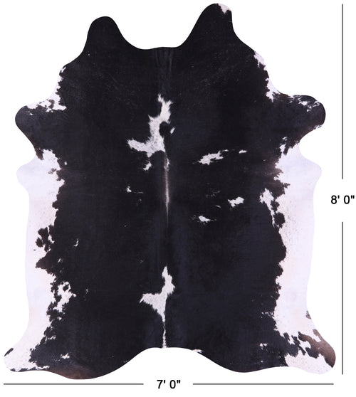 Black & White Natural Cowhide Rug - XX-Large 8' 0