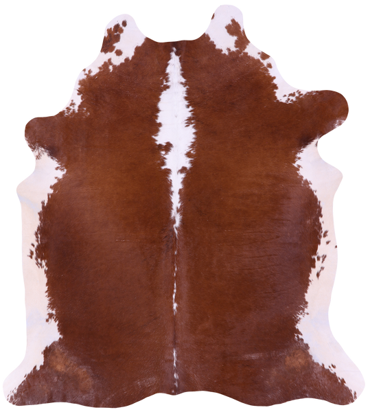 Brown & White Natural Cowhide Rug - XX-Large 7' 4"H x 6' 6"W