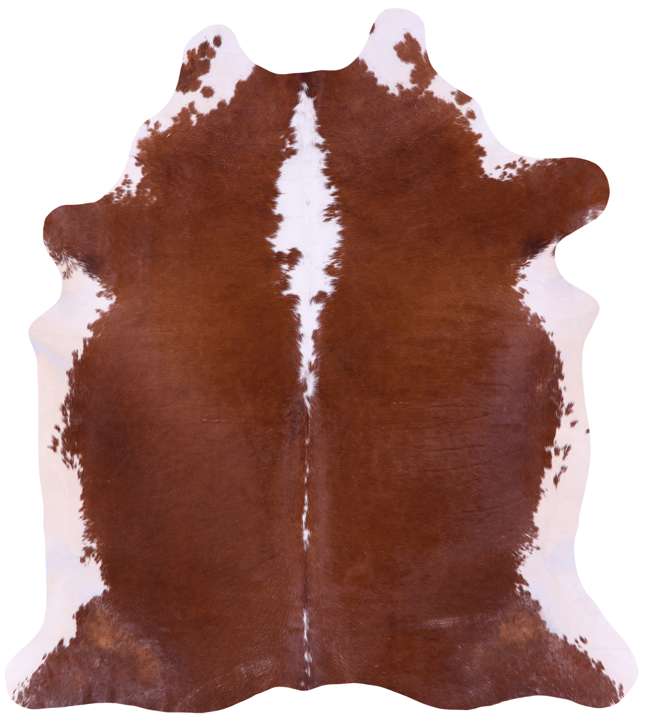Brown & White Natural Cowhide Rug - XX-Large 7' 4"H x 6' 6"W