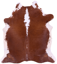 Thumbnail for Brown & White Natural Cowhide Rug - XX-Large 7' 4