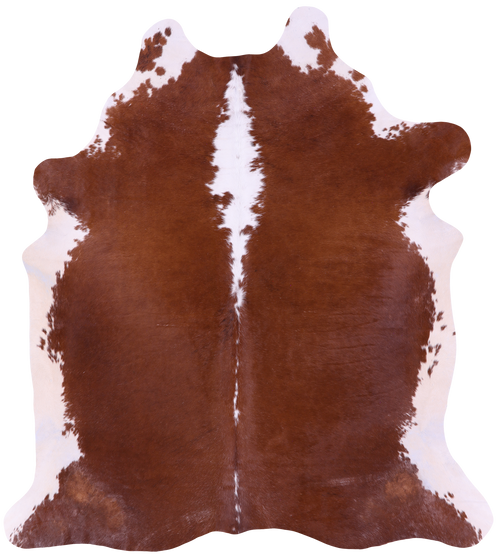 Brown & White Natural Cowhide Rug - XX-Large 7' 4