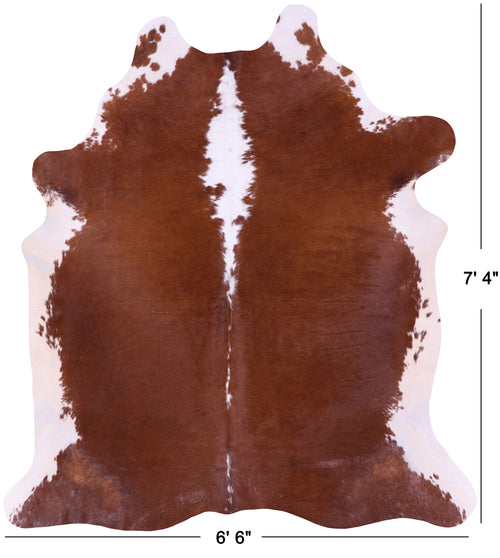 Brown & White Natural Cowhide Rug - XX-Large 7' 4