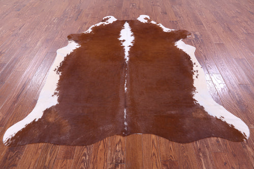 Brown & White Natural Cowhide Rug - XX-Large 7' 4